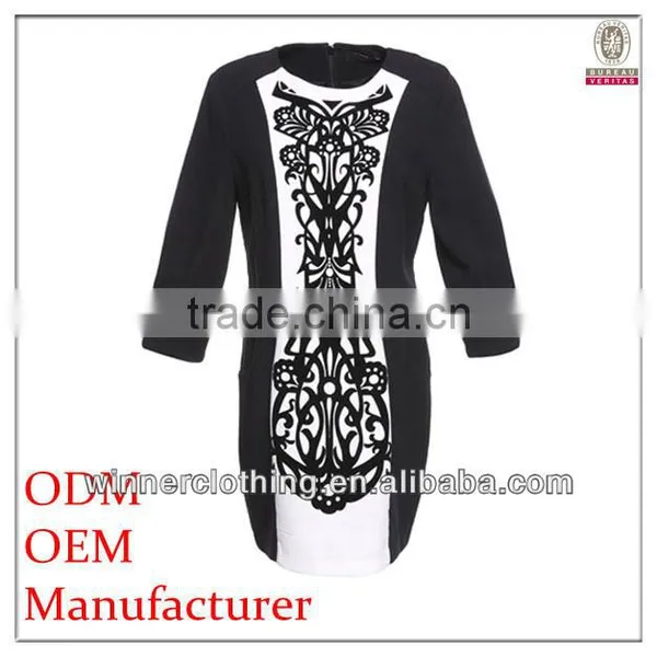 OEM Hot Sell High Quality Latest Fashion Ladies' Short Front Long Back White and Black Colored Branded Ladies' Clothing