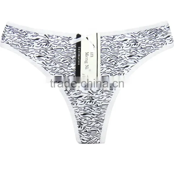 Yun Meng Ni Sexy Underwear Zebra Printed Women's T-back Soft Cotton Thong photo-6