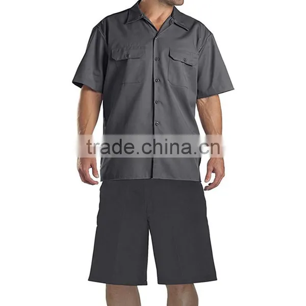 Wholesale Cheapest Summer Work Uniforms Short Sleeve Shirts and Short Pants Workwear photo-2