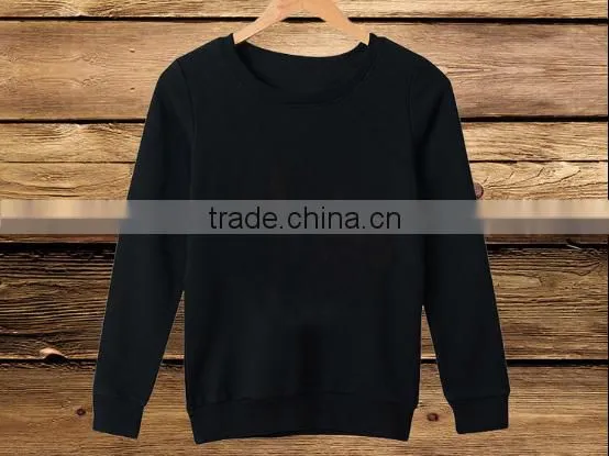 Wholesale Blank Long Sleeve Pullover Round Neck Pure Color Sweatshirt Without Hood photo-2