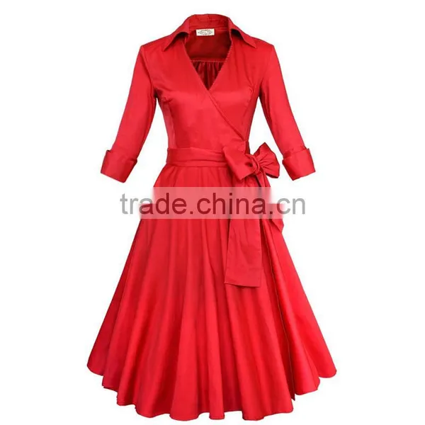 Walson Z&M 2016 Retro 50s Prom Dress Cheap Vintage Long Sleeved Polka Dots Swing Jive Dress Rockabilly Prom Dress 50s photo-2
