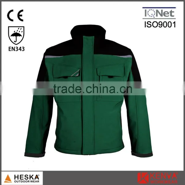 Mens Contrast Color New Cargo Heavy Duty Softshell Work Coat photo-3
