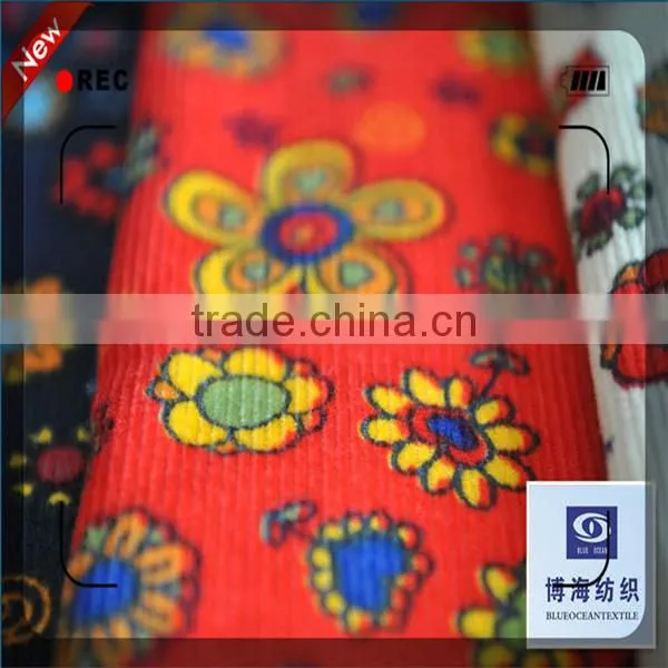 Printed Corduroy Fabric Wide Wale Corduroy Fabric