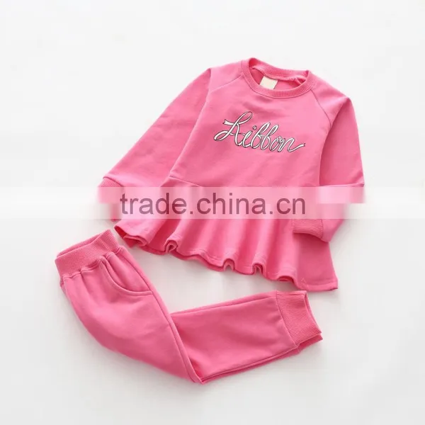 Wholesale Autumn Words Printing Casual Style Cotton Girls Boutique Clothing Set photo-5