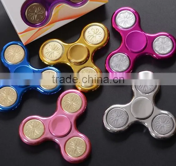 Gold - Plated Fingertips Gyro Decompression Toys Sequins Plastic Printing Finger Between the Toys Three - Leaf Spiral photo-2