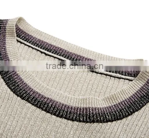 2017 Womens Round Neck Tight Fitted Knit Pullover Distressed Sweater Design With Lowest Price photo-5