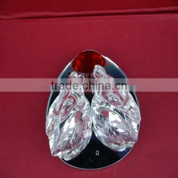 Clear Twin Swans With the Clear Crystal Stone photo-5