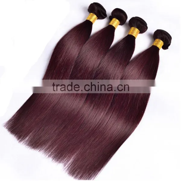 Peruvian Virgin Hair 4 Bundles Deals 99J Wine Red Straight Hair 100% Human Hair Weft Weaves Pure Color photo-6