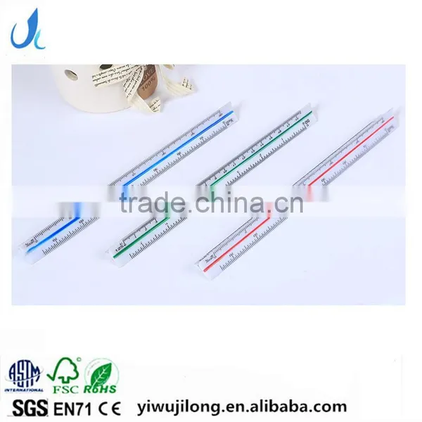 3d 30cm plastic school student triangular prism ruler proportional scale