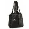 A5193 Black Double Handle Totes With Twist-locks Decoration