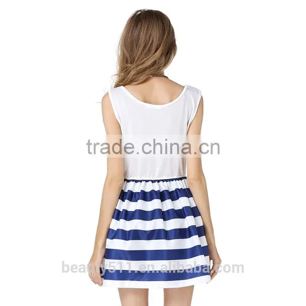 Summer Women Clothes Balloon Style Sexy Dresses Woman Ball Gown Cotton Fashion Stripe Party Dress SD71 photo-3