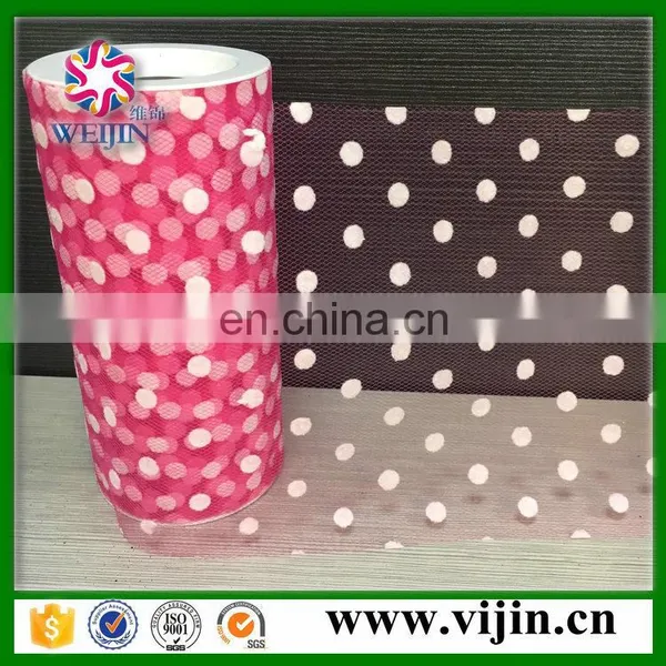 Nylon Flocking Dots Tulle Mesh for Flower Wrapping,party Decoration photo-2