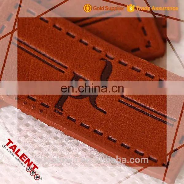 Custom Hot Stamping Brand Logo Decorate Original Leather Patch for Garment photo-2