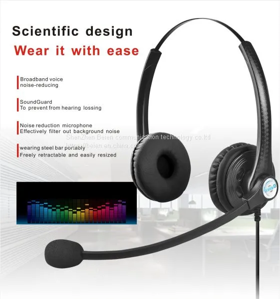 China Beien A26 QD Telephone Call Center Headset Noise Reproduction Headset Customer Service Gaming Headset