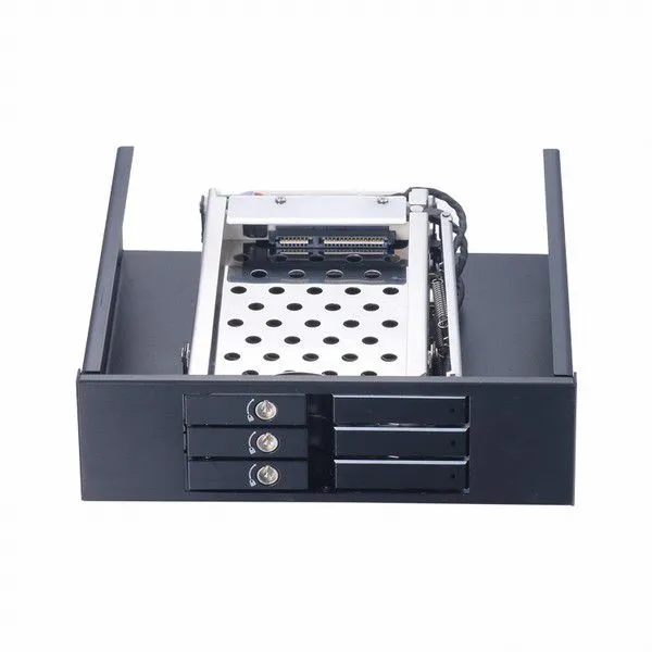 Unestech ST5534 Aluminum 3x2.5in Tray-less SSD Hdd Mobile Rack for 5.25in Optibay Enclosure With Locking Design