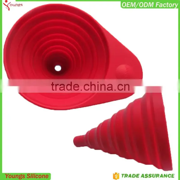 FDA Silicone Funnel Cheap Wholesale Collapsible Funnel Silicone Kitchen Funnel photo-6
