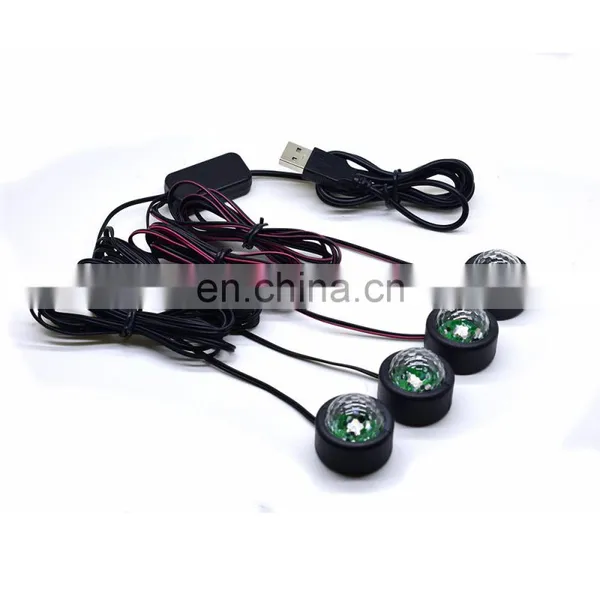 2019 Car Interior Floor Foot Star Ambient Light With USB Led RGB Color Cycle Flash Starry Atmosphere Lights Auto Decorative Lamp photo-3