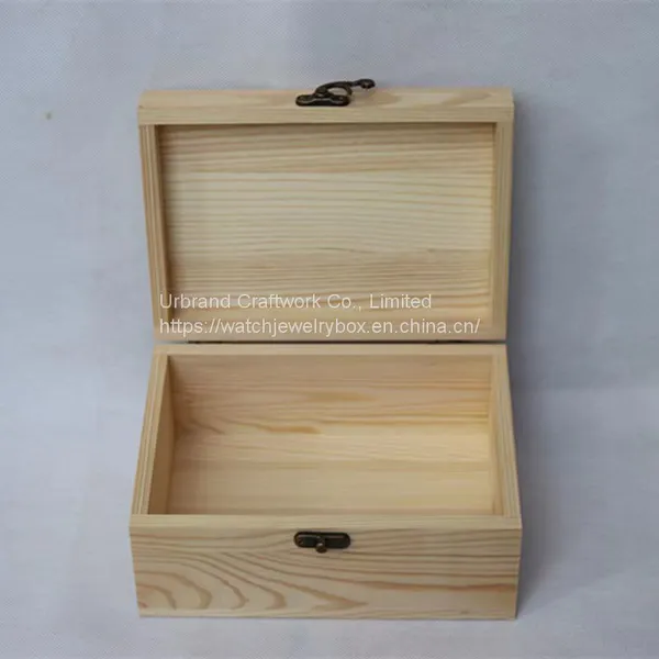 Solid Wood Storage Box Flip Tea Box Antique Hinge Buckle Cover Jewelry Box photo-3
