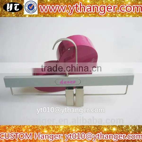 YY0523 Custom Logo Non-slip Grey Rubber Coated Clothes Plastic Hanger Pants Hanger photo-4