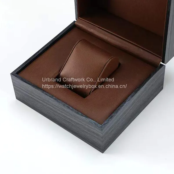High-grade Wooden Watch Box Solid Wood Flip Packaging Box Jewelry Storage Spot Gift Box. photo-2