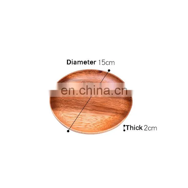 Eco-friendly Bamboo Wooden Serving Plate Natural Wood Plate Rack Kitchen Tableware Different Size Set for 3 photo-4