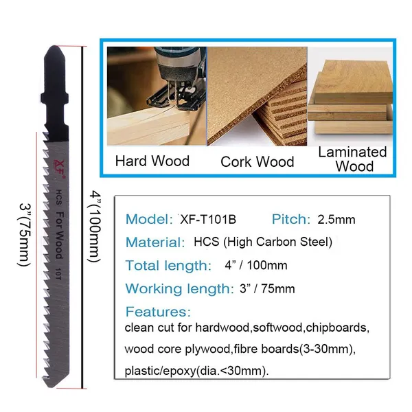 T101B 10TPI T-Shank Jig Saw Blade for Wood Cutting photo-2