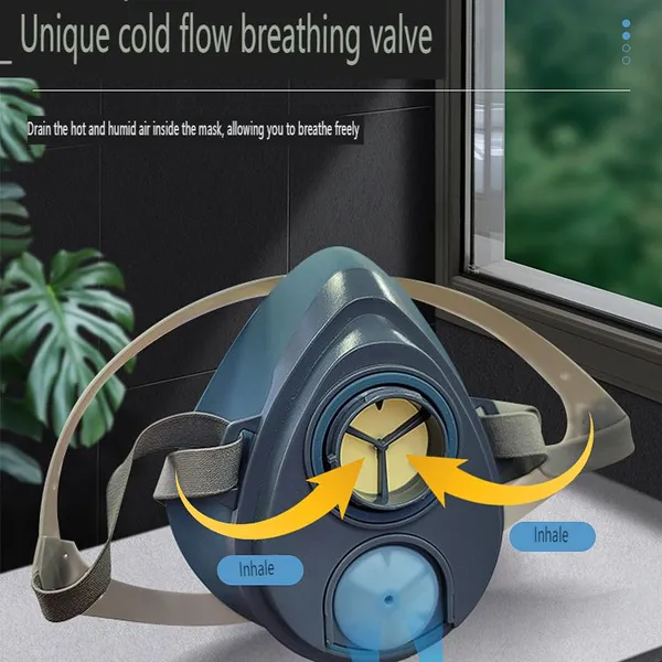 3200A Dustproof Reusable Respirator Half Face Gas Mask With Filters for Painting, Dust, Welding, Resin and Organic Vapor Gas photo-5