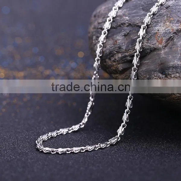 New Arrivals Funky Flat Wristed Chain Rhodium Plated Fashion Necklace Jewellery photo-2