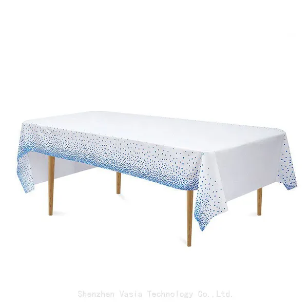 Custom Rose Gold Dot Tablecloths - Disposable & Waterproof for Baby Showers & Weddings photo-2