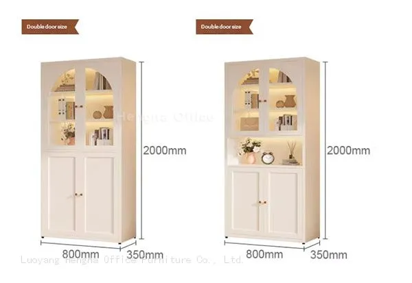 Heavy Duty Cold-Rolled Steel Storage Locker-CBT354 With Tempered Reed Glass& Silent Magnetic Door Design for Creative Studio photo-2