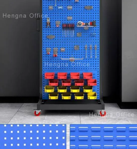Freestanding Pegboard Tool Rack | Space Saving Home Garage Organizer System For DIY Basement Workshop photo-3