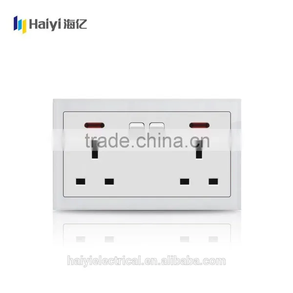 Electrical Wholesale White Glass Panel Switch 2 Gang Switch 13a Socket photo-4