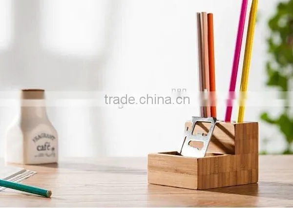Personalized Bamboo Desk Accessories, Bamboo Pen Pot photo-2