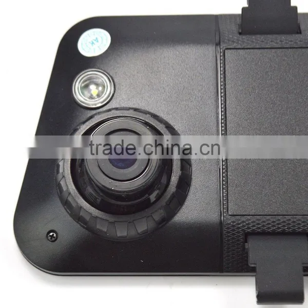 1080P Full HD 4.3" G-sensor Dual Lens Rearview Camera Car DVR Road Dash Video Rearview Mirror Cam With Night Vision photo-2
