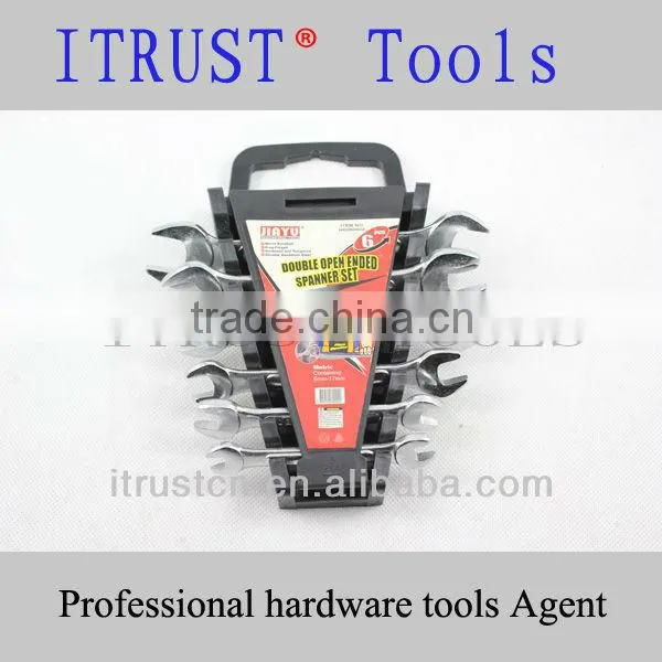 6pcs Fully Polished Double Double Open Wrench WR9001
