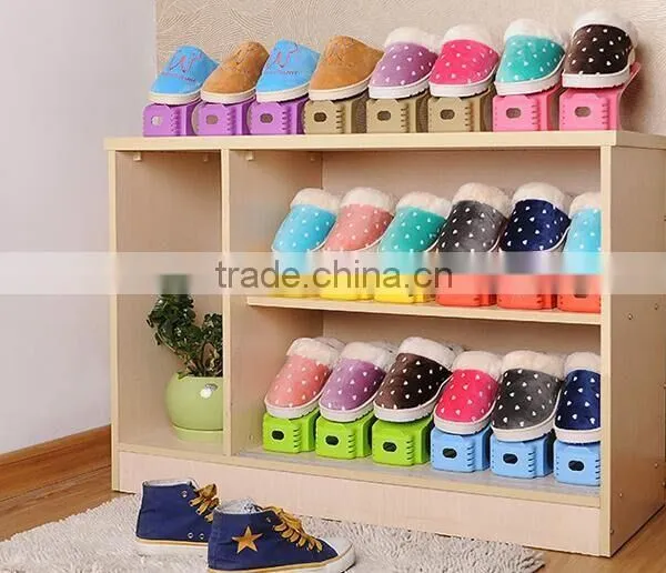 Double Layer Saving Space Plastic Shoe Rack photo-2