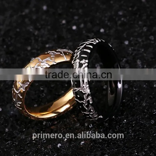 New Arrivals 2016 Stainless Steel Men's Rings Fancy Crack Pattern Designs Gold Silver Jewelry Wholesale photo-3