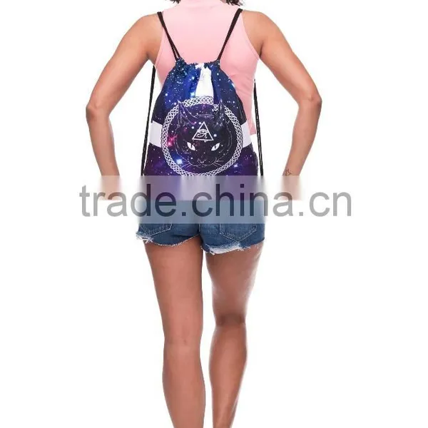 Brand New 3D Printed High Quality Wholesale Drawstring Backpack photo-5