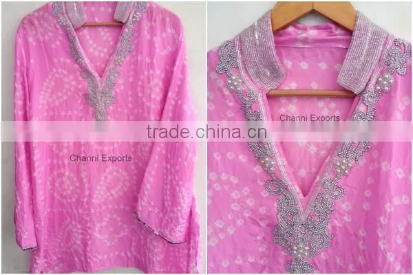 Bandhini Selling Silk Fabric Coat