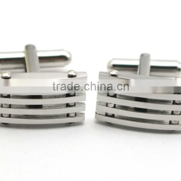 Fashion Silver 316L Stainless Steel Factory Wholesale Cufflink photo-2