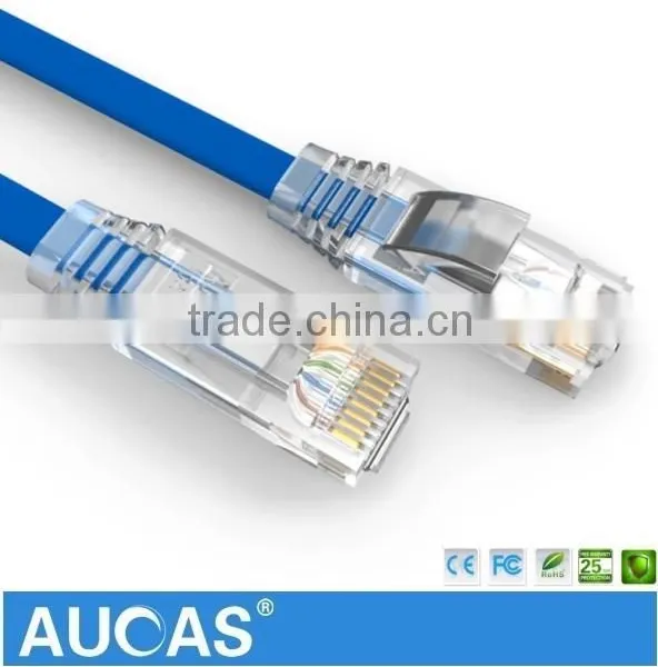 Taiwan Manufacture RJ45 Flat UTP Cat6 24AWG Strain Copper Network Patch Cord With CE/RoHS Printed On Cable photo-4
