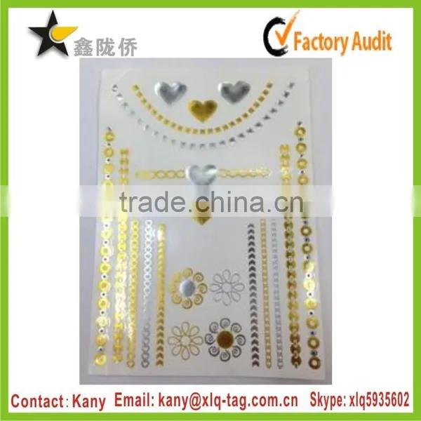 2015 Fashion Cheap Custom Metallic Tattoo,metallic Tattoo for Women