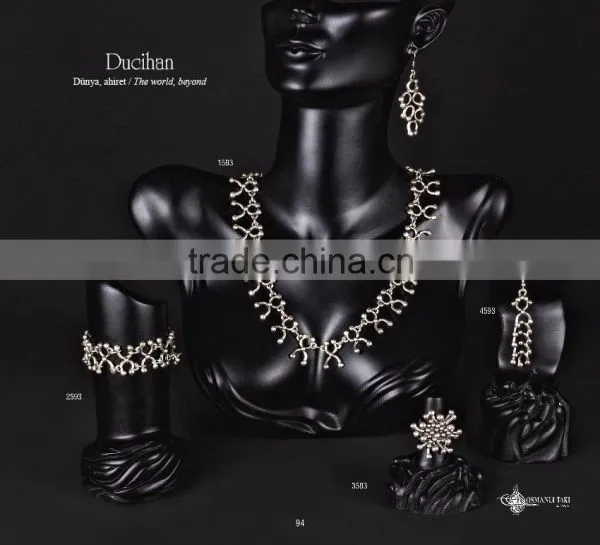 Ring Earring Bracelet Necklace Authentic Turkish Culture Jewelry Set Made in Istanbul