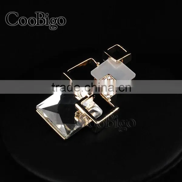 Fashion Jewelry Crystal Rhinestone Rectangular Pin Brooch Women Lady Dresses Hijab Scarf Party Gift Appreal Accessories photo-3