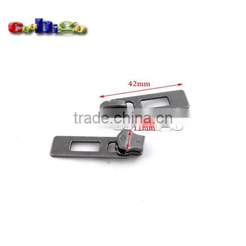 42*11mm 5# Auto Lock Zipper Slider Zinc Alloy Black Nickel For Metal Zippers #FLQ150-B
