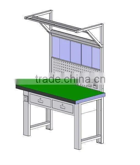 Steel Work Table With Rear Panel