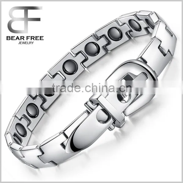 Stainless Steel Buckle Magnetic Titanium Power Bracelet, Energy Pure Titanium Bracelet