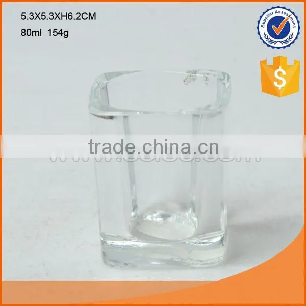 High quality & transparent square glass wax bottle with certificate