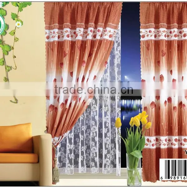 YH117 15 Years Top-rated Golden Seller Newest 100% Polyester Printed Finished Curtain