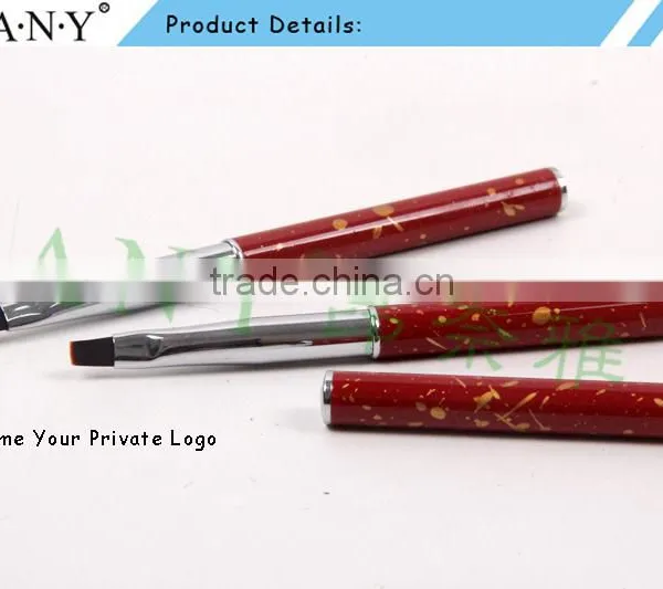 ANY New Arrival Mental Handle Pure Color Flat Hair Gel Nail Art Brush Hot Sale photo-4
